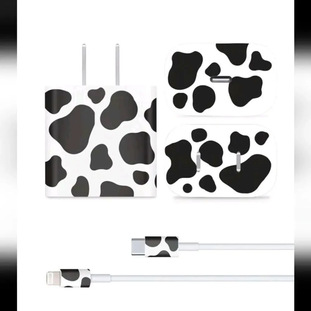 💕$1 Bundled Pattern Data Cable & Charger Head Sticker